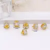 Oro Verdadero 18k Col de Forma Pentagonal Microincrustaciones de Circonita Accesorios Pulsera de Mariposa Colgante DIY Collar Pendientes Colgante D103