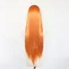 Peluca de Encaje Frontal 13*4, Cabello Largo Recto Marrón, Línea de Cabello Natural, Peluca de Encaje Frontal de Fibra Sintética