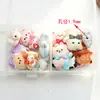Oso de peluche con lazo tridimensional de aleación impresa de dibujos animados, agujero recto, accesorio para cadena de teléfono, llavero DIY