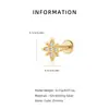 Pendientes de Barra con Rosca Interna de Plata de Ley S925, Joyería de Estrella de Ocho Puntas, Pendientes de Estilo Nuevo, Tachuelas para Orejas, Tachuelas para Cartílago de la Oreja, Suministro del Fabricante