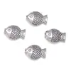 Cuentas de pez pequeño directo de fábrica 9*12 mm Aleación de plata de Tíbet cuentas perforadas cuentas de agujero de pez pequeño accesorios de cuentas