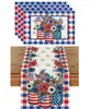 Bandeira de Mesa do Dia da Independência Americana Decoração de Cozinha Toalha de Mesa Americana Linho Estampado Utensílios de Mesa Lugar Americano Toalha de Mesa para Gabinete de TV