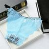 Yumei 8926 Ropa Interior Sexy para Mujer de Encaje Floral Hueco Transparente de Cintura Baja, Tanga de Triángulo con Tirantes