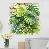 Xinuo PH_QTB704 Hoja de Tortuga Tropical Planta Verde Pegatina de Pared Papel Floral Autoadhesivo para Decoración de Pared de Sala de Estar y Dormitorio
