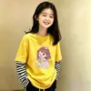 Camiseta de Manga Longa para Menina Roupa de Outono para Bebê Top Infantil Estiloso para Menina Camada Base Roupa Íntima Roupa Infantil Falso Duas Peças