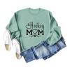Estación Independiente de Lista de Deseos de Amazon Sudadera Casual para Mujer con Estampado Divertido de Letras de Mamá de Hockey de Moda Sencilla