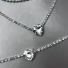 Joias Europeias e Americanas Colar Brincos Pulseira Coração de Pêssego Strass Conjunto de Três Peças Moda Acessórios para Vestido de Noiva