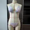 Bikini Sexy de Encaje con Tirantes Nuevo Estilo Europeo y Americano 2025 Traje de Baño Popular Transfronterizo de Encaje Bicolor Dividido para Mujeres