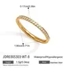 Anillos apilables Wanxing de acero inoxidable chapado en oro de 18 quilates de cuatro colores con circonitas microincrustadas para mujer, estilo clásico, múltiples tamaños, venta al por mayor transfronteriza