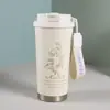 Copo de Café Isolado Branco de 17oz, Garrafa Elegante de Aço Inoxidável. | Copo Térmico, Mantém Frio Quente