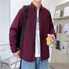 Primavera e Outono Nova Camisa Masculina de manga comprida Casual Hong Kong Estilo Japonês Estilo Loose Tooling Shirt Trendy Brand Casaco Masculino Trendy