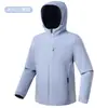 Chaqueta Softshell con Cremallera Bidireccional para Hombres y Mujeres, Estilo Pareja, Ropa Exterior Ligera de una Sola Capa con Capa Térmica de Grafeno y Características a Prueba de Viento