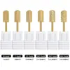 Broca de Tungstênio para Nail Art Remoção de Esmalte em Gel Gel UV Cilindro Dourado Cabeça Redonda Removedor de Cutícula Ferramenta de Broca para Manicure