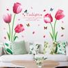 Sin bolsa XL8391 tulipán rosa dormitorio sala de estar pared de fondo de TV porche decoración de tienda pegatinas de pared autoadhesivas