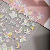 Nuevas Pegatinas para Uñas con Relieve Láser de Moño Arcoíris Pegatinas Decorativas de Colores Macarrón de Ensueño para Funda de Teléfono