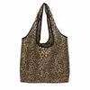 Bolsa de Compras Plegable con Estampado de Leopardo Personalizada, Nueva Bolsa Ecológica de Almacenamiento Transfronteriza, Bolsa Tote de Gran Capacidad para Supermercado