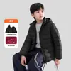 Ropa Infantil Zuoxi Chaqueta Ligera de Algodón para Niños con Capucha Desmontable, Capa Interior Cálida para Niños, Nuevo Estilo 2026 Abrigo de Algodón Acanalado para Invierno