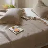 Colcha de Cama Estilo Coreano Lavada com Areia 100% Algodão Conjunto de Três Peças Renda Bordada Cobertor 1.5/1.8/2.0m Fronha Estilo Princesa Algodão Puro