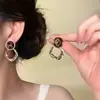 Brincos de Tarraxa Novos para Outono e Inverno com Estampa de Leopardo e Losangos Geométricos Brincos Exagerados da Moda Estilo Menina Rica Ornamentos de Orelha de Design Único de Alta Qualidade