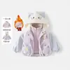Abrigo para Niña Otoño 2026 Nuevo Estilo Abrigo Infantil Tres Formas de Usar Ropa Suave de Otoño Ropa para Bebé Niña Estilo Otoño/Invierno Conjunto de Dos Piezas