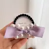 Novo Anel de Cabelo Estilo Chanel Retrô Grande Miss Corda de Cabelo Hepburn Francesa Corda de Cabelo Coreia do Sul Pérola Laço Acessórios de Cabelo para Mulheres