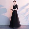 Elegante Vestido de Noche para Mujer 2026 Nuevo Estilo de Verano, Largo Vestido Negro para Fiesta Anual de Socialité, Efecto Adelgazante