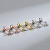 Aretes de Tuerca de Trébol de Diamante de Plata Esterlina S925 Pendientes sin Tapón para los Oídos Moda Japonesa y Coreana Chapado en Oro Lujo Ligero Estilo ins para Mujer