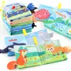 Livro de pano para educação infantil transfronteiriça Floresta marinha inseto animal variedade com papel que amassa cauda de animal tridimensional livro de pano