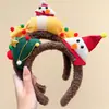 Diadema de Dibujos Animados Navideña para Niños 2025 Nuevo Estilo Diadema de Reno de Felpa para Niñas, Accesorio para el Cabello para Fotos y Lavado de Cara de Niñas Pequeñas