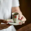 Porta-copos de Cerâmica Vintage Pintado à Mão com Morango Shanding Powder Suporte para Xícara de Chá Tapete Isolante Anti-queimadura Tapete de Chá Acessórios para Xícara e Pires