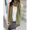 Bufanda de Seda Delgada Estrecha Larga con Flecos Texturizada Estilo Perezoso Artístico para Mujer, Bufanda de Cuello de Color Sólido para Salidas de Viaje de Principios de Otoño