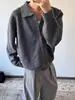 Cárdigan de punto estilo Old Money con diseño de botones rojos, unisex, versátil para otoño, con cuello de solapa, abrigo suéter de punto suave y cómodo