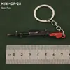 Mini Acessórios PUBG P90 S686 DP-28 Chaveiro de Liga Metálica Modelo de Arma Brinquedo Pequeno Ornamento