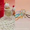 Colgante de oro para galleta de feliz cumpleaños de oro puro 999, serie de cachorros aterciopelados, cordón, regalo promocional de tienda de oro