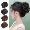 Moño con horquilla para cabello corto y rizado, moño con pinza, lazo esponjoso