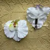 Orquídea Phalaenopsis Artificial com Bordas Franzidas Onduladas Estilo Europeu, Presilha de Cabelo DIY, Acessório para Presente Furoshiki com Clipe