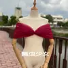 Vestido de Noiva Cobrindo os Braços, Vestido Tomara-que-caia da Noiva, Véu de Um Ombro Cobrindo os Braços, Mangas de Renda, Acessórios Removíveis