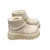 Botas de neve de sola grossa, que aumentam a altura, para mulheres, Botas estilo Martin Birkenstock, Nova coleção de inverno 2026, Forradas com fleece, quentes, Botas curtas e Sapatos de algodão oversized