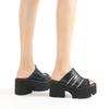 2022 Verano Nuevo Amazon Plataforma Europea y Americana Sandalias Peep-toe de Plataforma para Mujer Combinación de Colores Punta Redonda Tacón Grueso Talla Grande Zapatos de Mujer