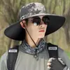 Sombreros para Hombre de Ala Ancha, Sombreros para Protección Solar al Aire Libre, Sombreros de Sol de Nuevo Estilo, Sombreros de Pescador de Alta Gama, Venta al por Mayor Transfronteriza para Hombres