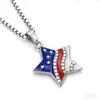Colar com Bandeira Americana de Listras Azuis, Brancas e Vermelhas para o Dia da Independência Americana, Joia Exquisita, Fashion e Tendência para Homens e Mulheres