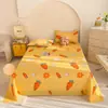 Ins pieza única algodón lavado estampado producto individual sábana de cama cepillado dormitorio de estudiante algodón aloe sábana individual doble al por mayor