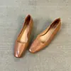 Versión de piel~Zapatos Mary Jane de punta cuadrada francesa para mujer, nuevo modelo 2026, sin cordones, zapatos cómodos y versátiles para mujer