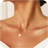 Versão Coreana Pingente de Coração Dourado de Nicho Corrente Sexy para Clavícula Moda Simples Estilo Minimalista Acessório de Colar Feminino