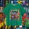 Pizzy's Parlor Dibujos Animados Niños Verano Manga Corta Estilo para Niños Transpirable Suezy Restaurante Suelta Cuello Redondo Camiseta