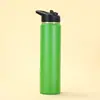Botella Espacial de Paja de Color Degradado Transfronterizo de Aspecto Elevado, Asa Portátil para Exteriores, Taza Térmica de Acero Inoxidable 304 para Deportes