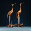 Adornos de Tortuga y Grulla de Cobre Cabeza de Dragón Chino Tortuga y Grulla Adornos Creativos para Decoración del Hogar Regalos de Cumpleaños