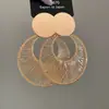 Pendientes de Aro Redondos Huecos Geométricos Transfronterizos Europeos y Americanos de Aguja de Plata, Pendientes de Botón Modernos y Sencillos, Pendientes de Diseño Nicho para Mujer