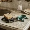 Estilo Europeu Simples Retrô Ferro Fundido Tartaruga Prato de Sabão Decorativo Ornamento Criativo Caixa de Armazenamento para Casa Banheiro Jardim Pátio