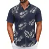 Camisa Havaiana Transfronteiriça Peça Única Masculina Praia Tamanho Grande Casual Estampada em 3D Manga Curta Camisa de Férias à Beira-Mar Tendência
